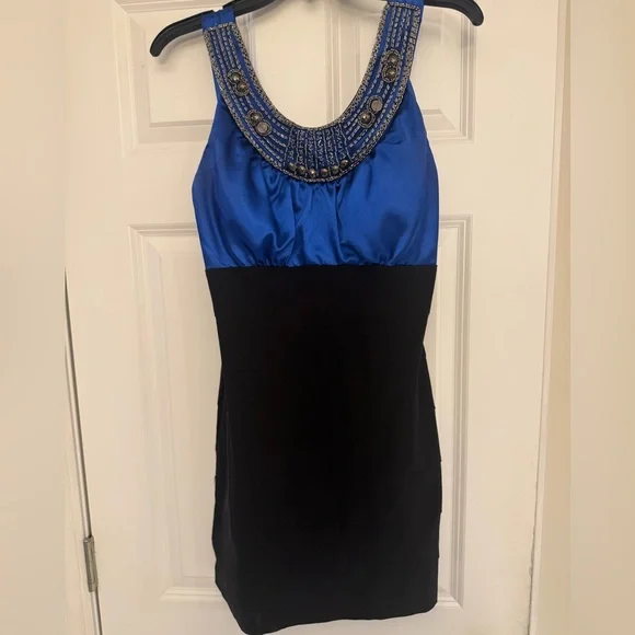Trixxi Royal Blue and Black Dress - Picture 3 of 6